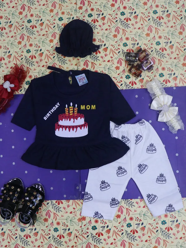 0Mth - 3Mth Birthday Navy Blue Baby Suit For Newborn NBS84