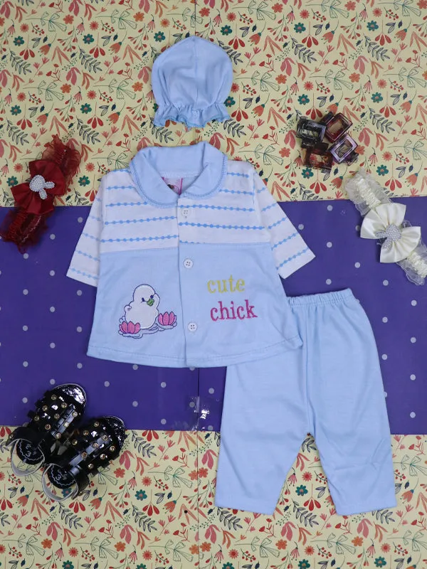 0Mth - 3Mth Cute Light Blue Baby Suit For Newborn NBS81