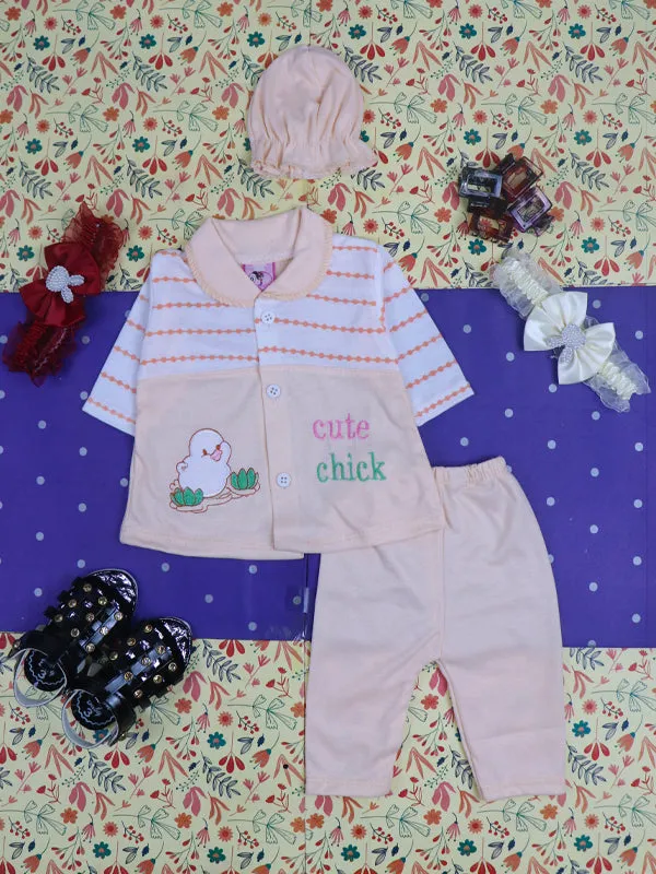 0Mth - 3Mth Cute Light Peach Baby Suit For Newborn NBS81