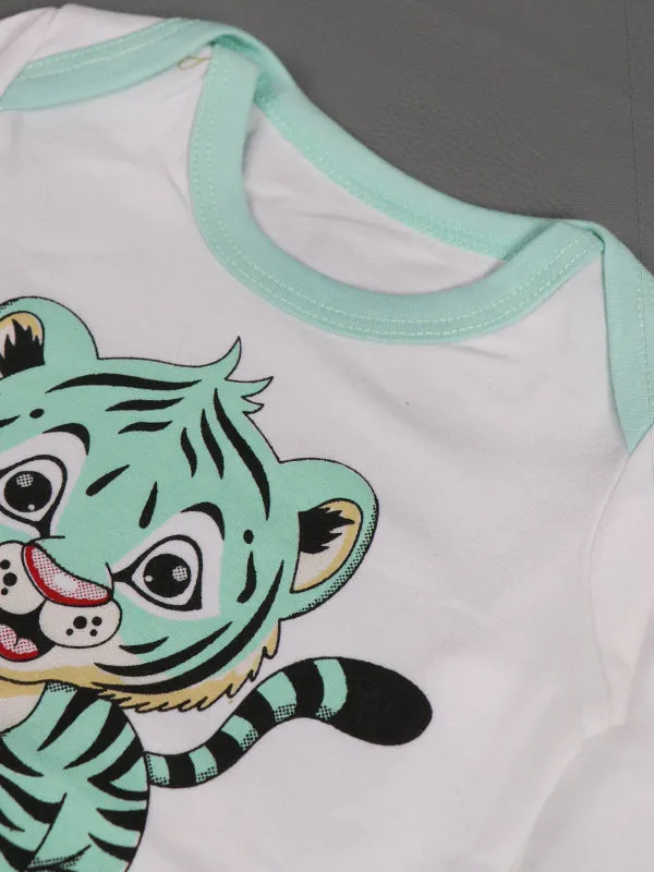 0Mth - 3Mth Tiger Light Green Romper For Newborn AJ NBR24