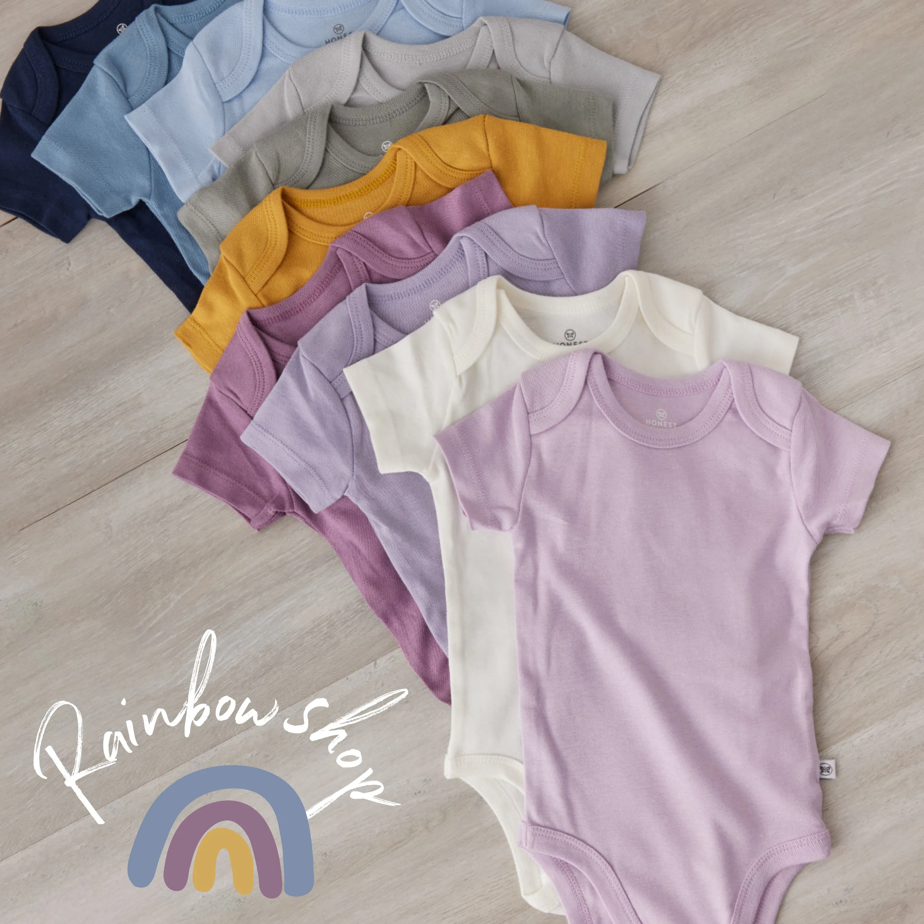 10-Pack Organic Cotton Short Sleeve Bodysuits