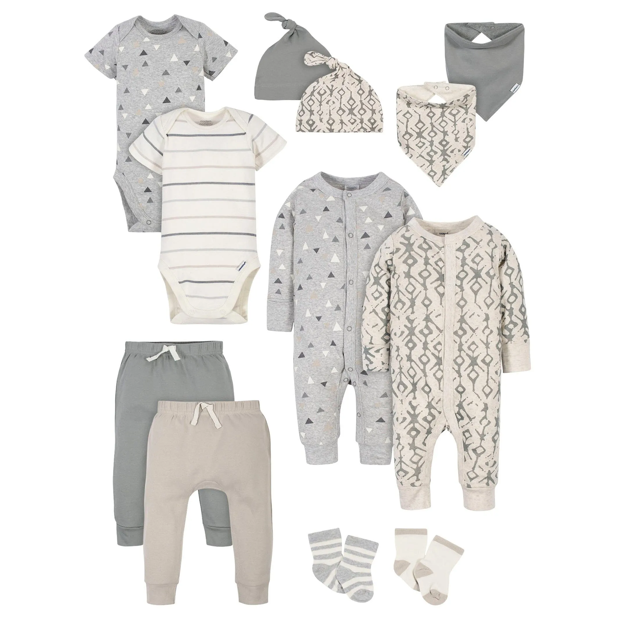 12-Piece Baby Boys Grey Gift Set