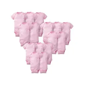 15-Piece Grow-With-Me Baby Girls' Solid Pink Onesies® Bodysuit Set