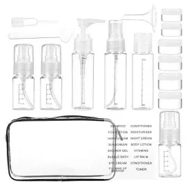 16 Pack Plastic Airline Tsa Approved Travel Accessories Bottles Set - Holds Toiletries, Lotions,