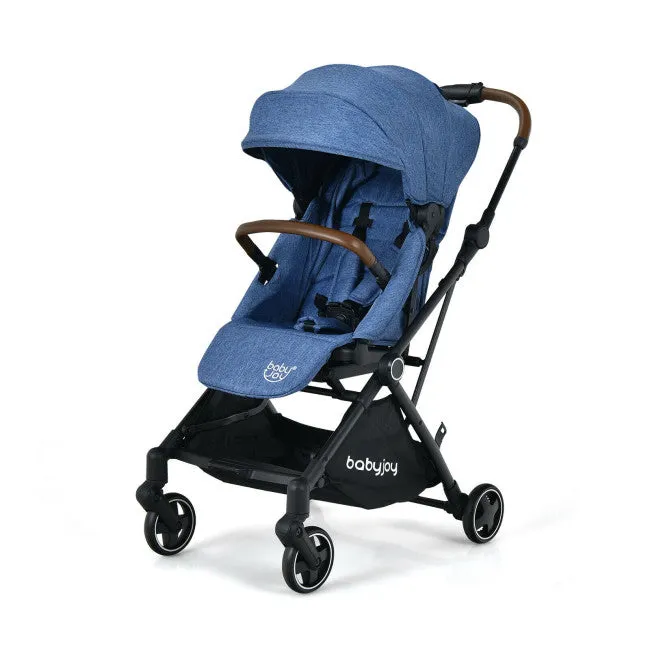 2-in-1 Convertible Aluminum Baby Stroller with Adjustable Canopy - Blue