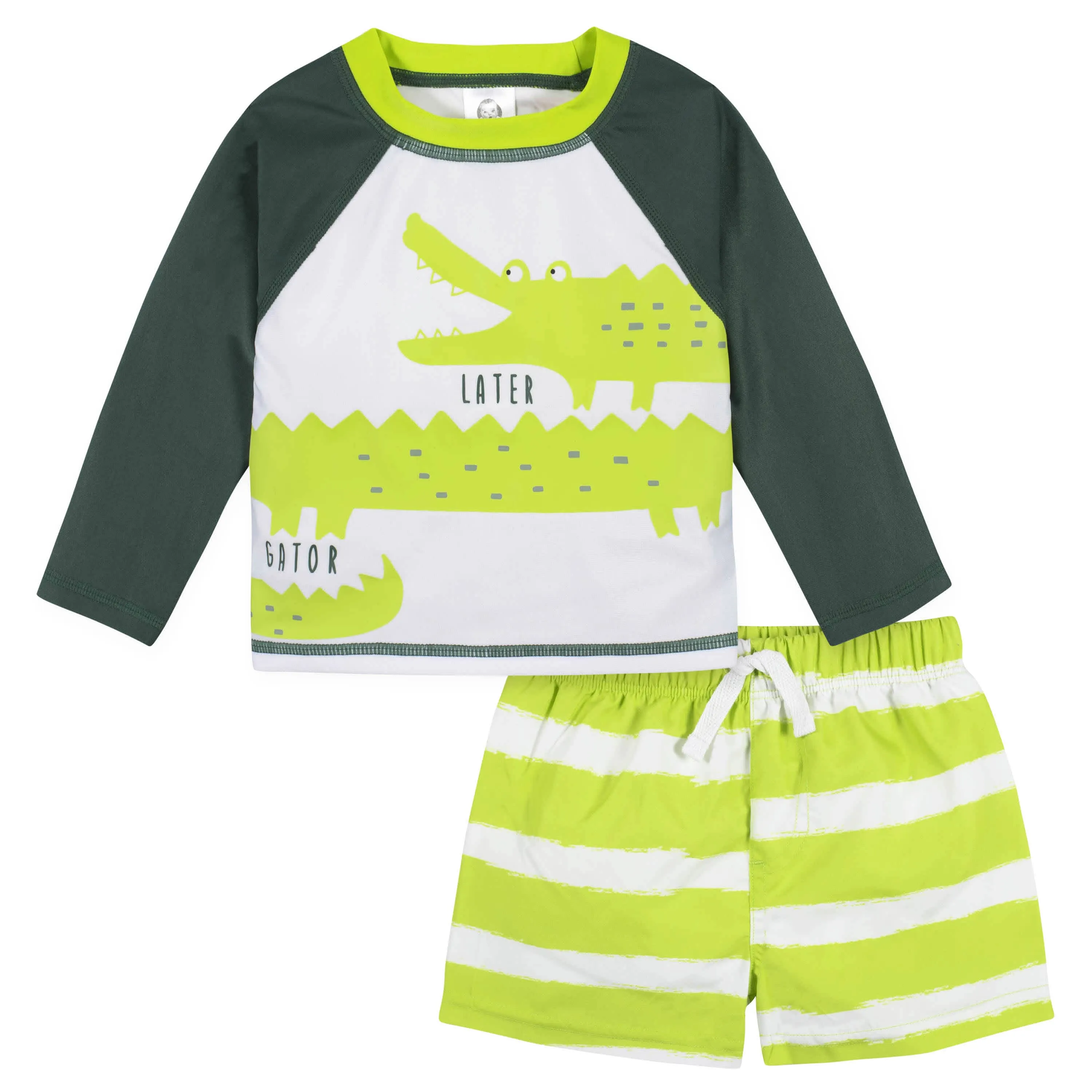 2-Piece Baby & Toddler Boys UPF 50  Later Gator Rash Guard & Swim Trunks Set