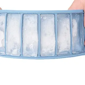 24*11.5*4cm blue 6-hole silicone ice mold, sealed food preservation box with lid AZ22433