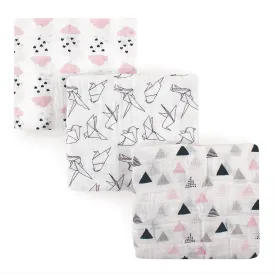 3-Pack Paper Birds Muslin Swaddle Blankets 51735