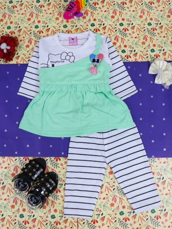 3Mth - 9Mth Cat Green Baby Suit For Newborn NBS119