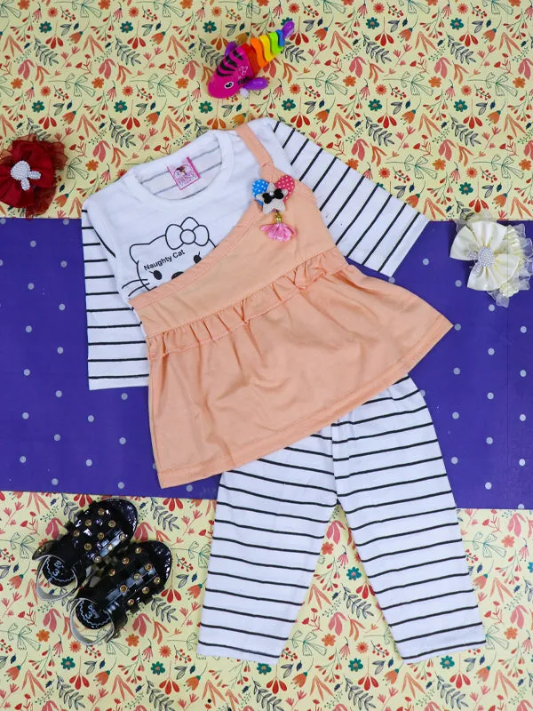 3Mth - 9Mth Cat Light Peach Baby Suit For Newborn NBS119