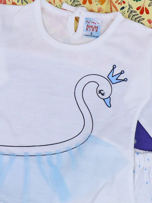 3Mth - 9Mth Swan Blue Baby Suit For Newborn NBS115