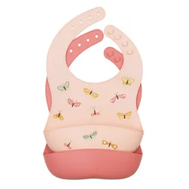 A Little Lovely Company Silicone Bibs Set of 2: Butterflies