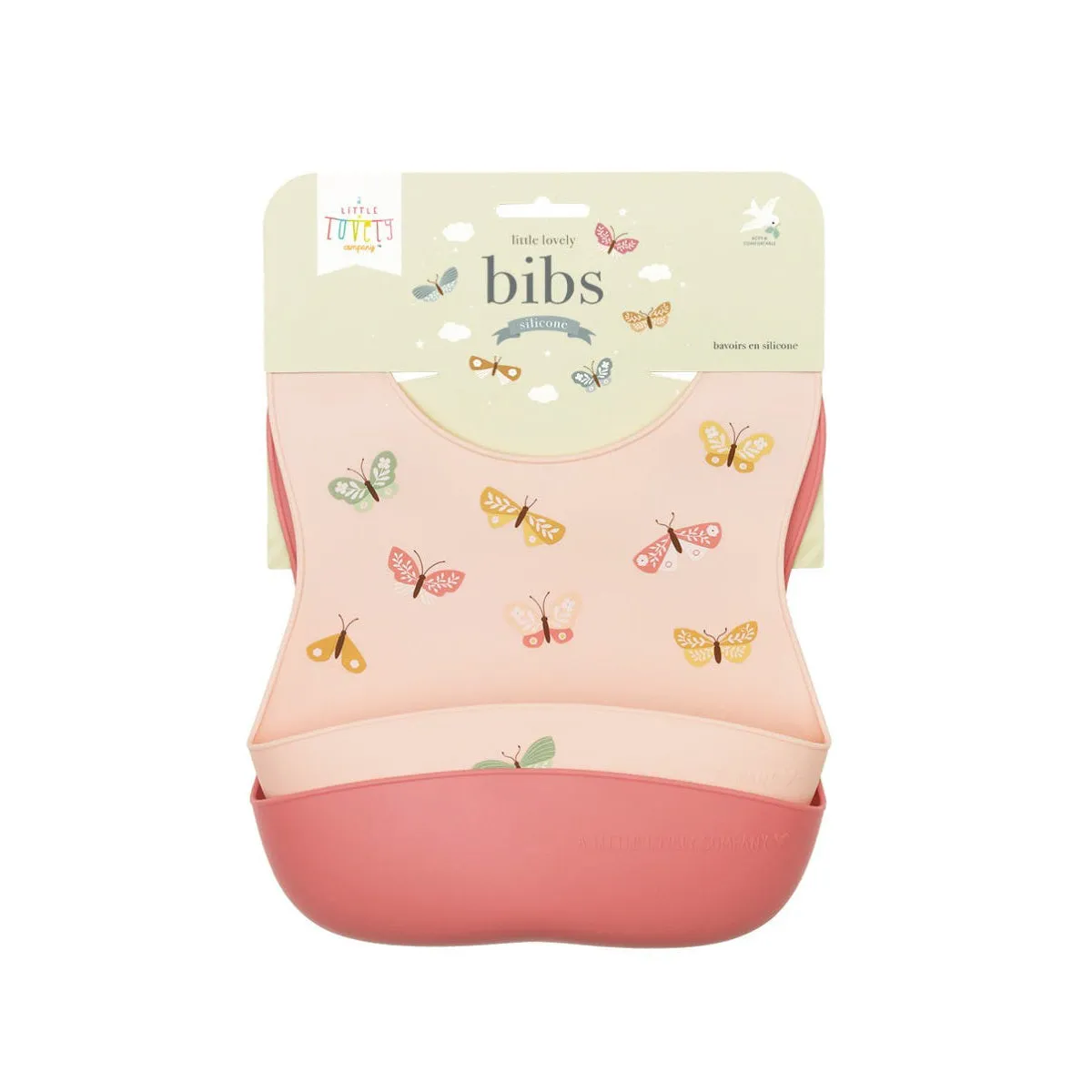 A Little Lovely Company Silicone Bibs Set of 2: Butterflies