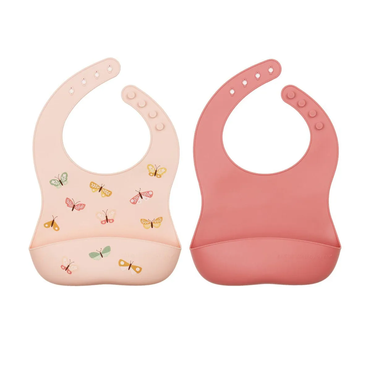 A Little Lovely Company Silicone Bibs Set of 2: Butterflies