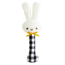 Alimrose - Bunny Stick Rattle - Black Gingham