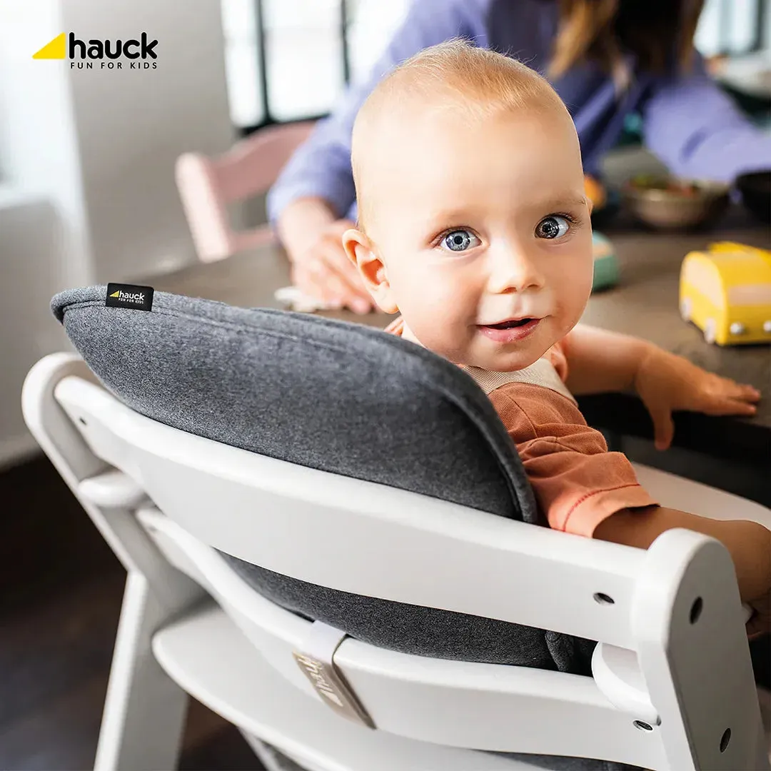 Alpha  Highchair  Free Cosy Select Seat - White/Jersey Charcoal