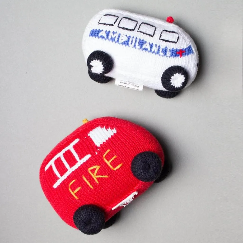 Ambulance   Fire Truck Knit Rattles