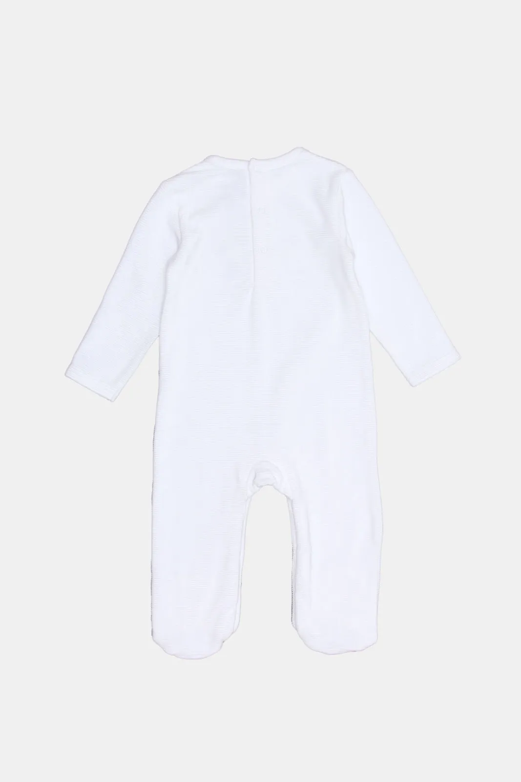 Babies White Embroidered Sleepsuit