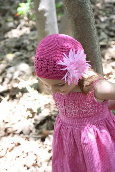 Baby Bezak - Rose Cap With Soft-Pink Flower