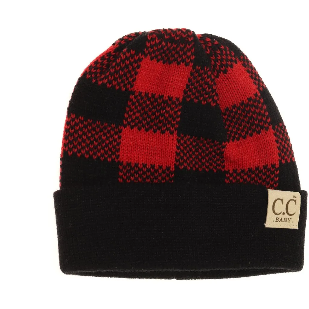 BABY BUFFALO PLAID CUFF BEANIE