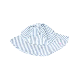 Baby Girls Sun Hat - Blue Skinny Stripe