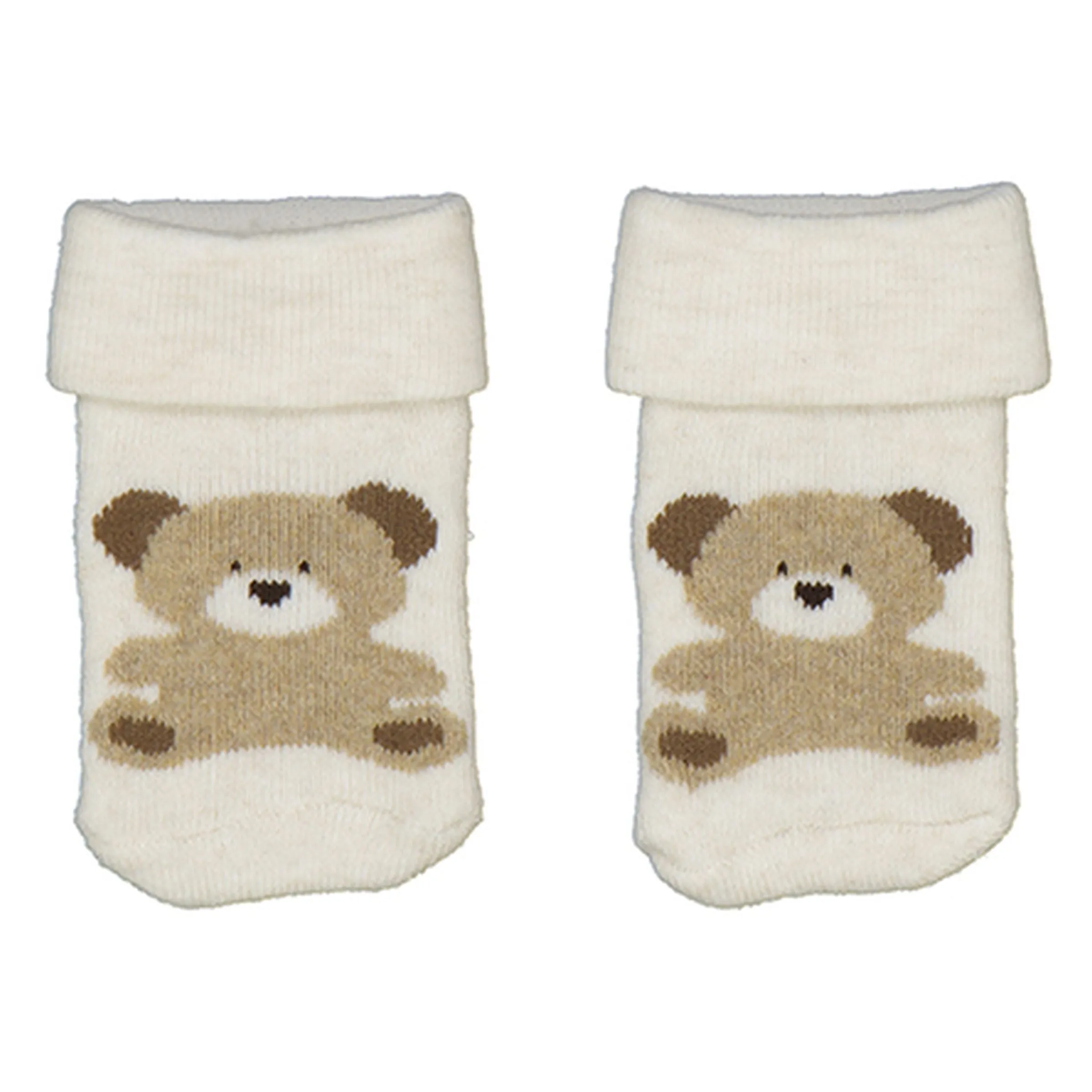 Beige Bear Graphic Socks