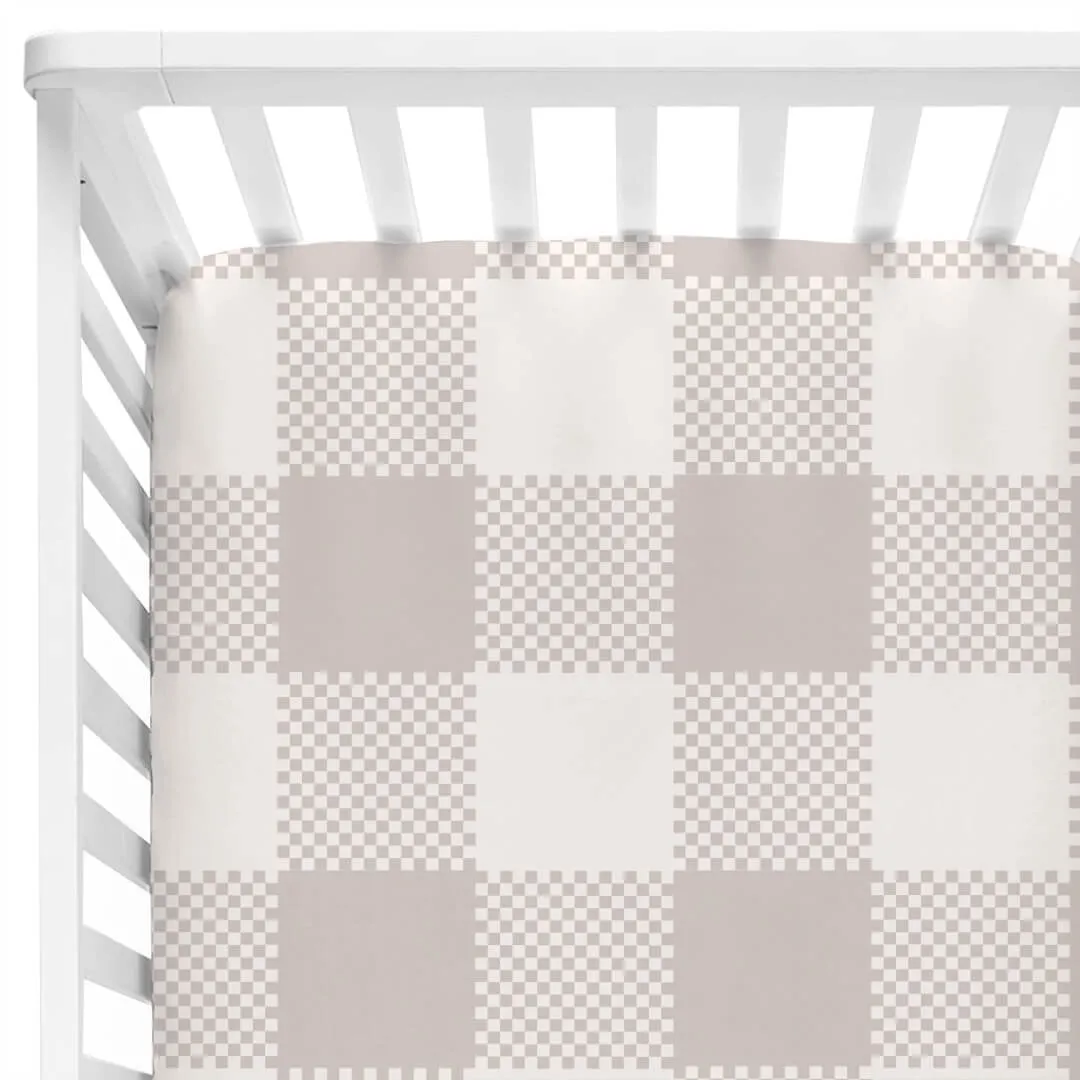 Big Check Crib Sheet | Sand