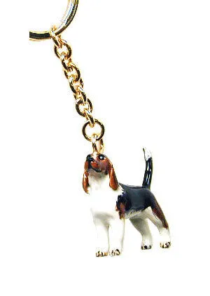 Black/Brown Beagle Adorable Pooch Keyring