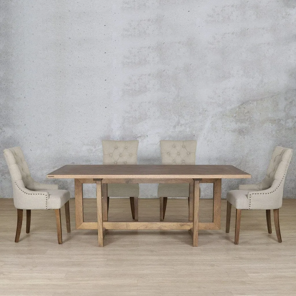 Bolton Wood Top & Duchess 6 Seater Dining Set