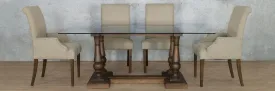 Charlotte Glass Top & Baron 6 Seater Dining Set