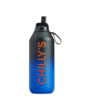 Chillys Series 2 Flip Bottle 500ml Ombre Blue Black