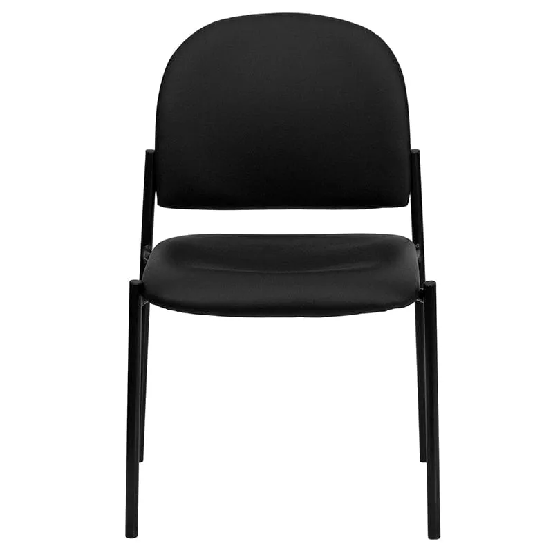 Comfort Black Fabric Stackable Steel Side Reception Chair - BT-515-1-BK-GG