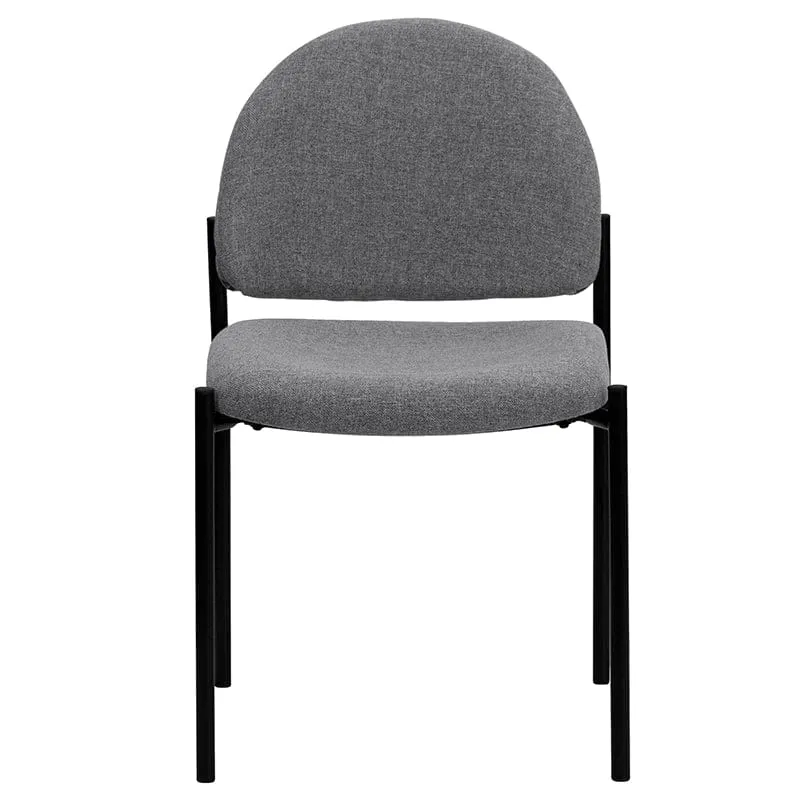 Comfort Black Fabric Stackable Steel Side Reception Chair - BT-515-1-BK-GG