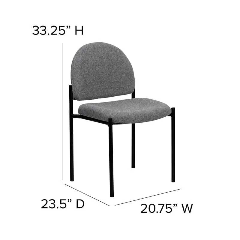 Comfort Black Fabric Stackable Steel Side Reception Chair - BT-515-1-BK-GG