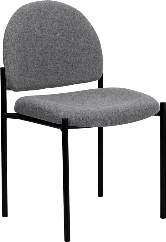 Comfort Black Fabric Stackable Steel Side Reception Chair - BT-515-1-BK-GG