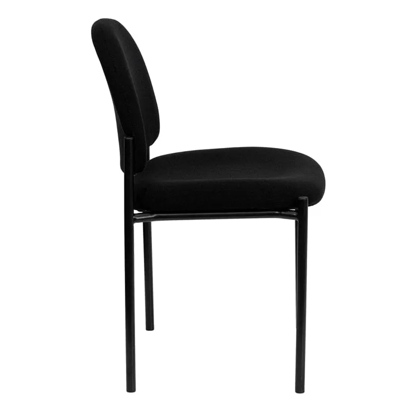 Comfort Black Fabric Stackable Steel Side Reception Chair - BT-515-1-BK-GG