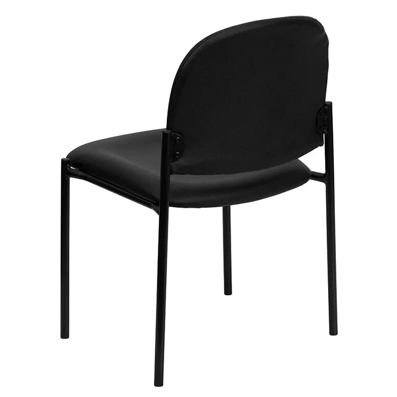 Comfort Black Fabric Stackable Steel Side Reception Chair - BT-515-1-BK-GG