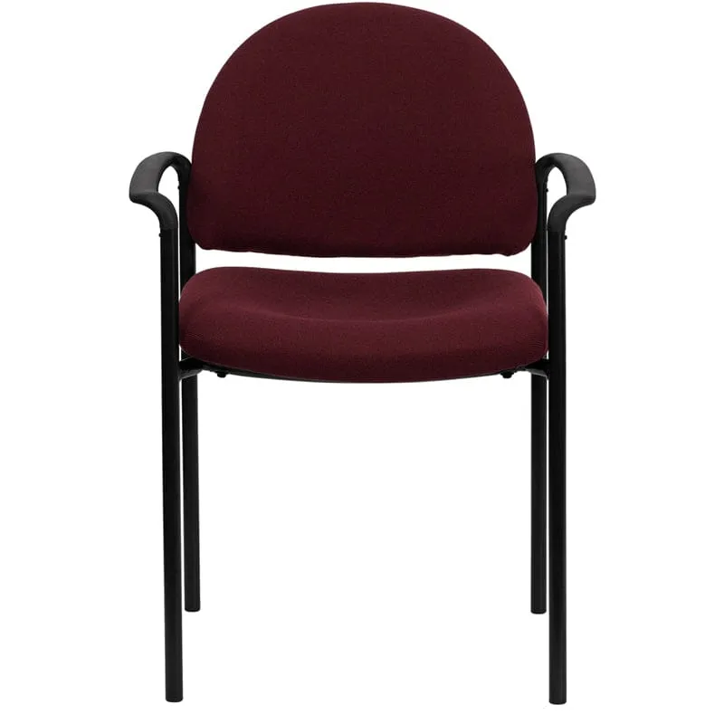 Comfort Black Fabric Stackable Steel Side Reception Chair with Arms - BT-516-1-BK-GG