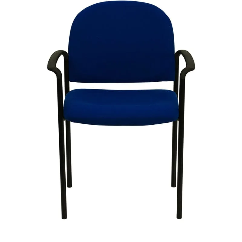 Comfort Black Fabric Stackable Steel Side Reception Chair with Arms - BT-516-1-BK-GG