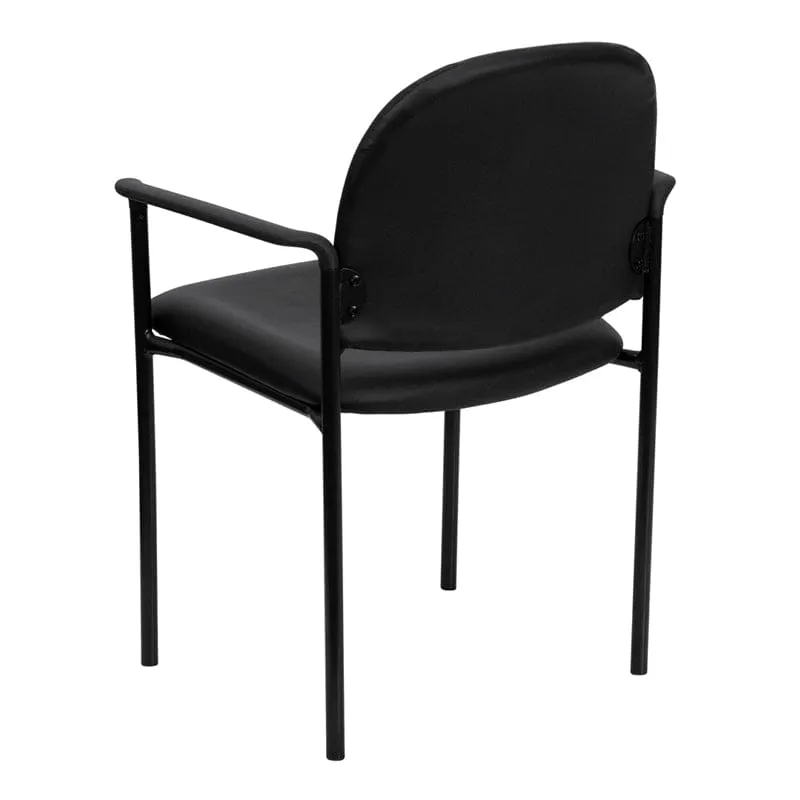 Comfort Black Fabric Stackable Steel Side Reception Chair with Arms - BT-516-1-BK-GG