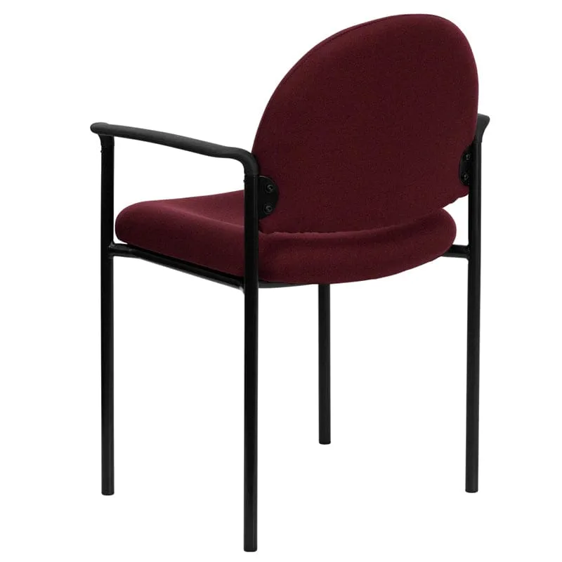 Comfort Black Fabric Stackable Steel Side Reception Chair with Arms - BT-516-1-BK-GG