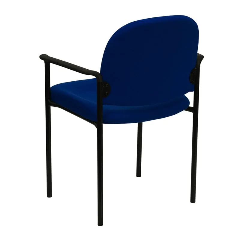 Comfort Black Fabric Stackable Steel Side Reception Chair with Arms - BT-516-1-BK-GG