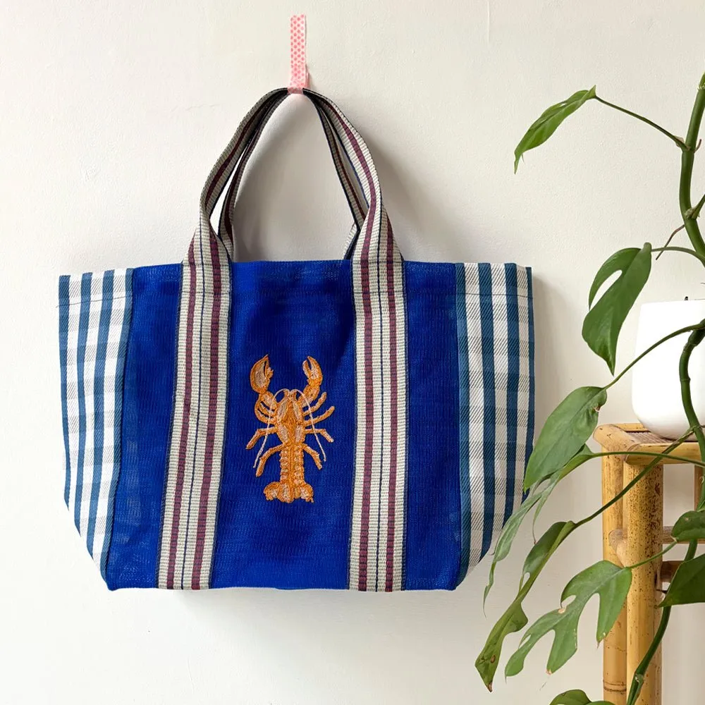 Coral Lobster Recycled Shopper