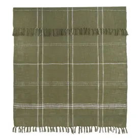 Cotton Slub Woven Throw Green