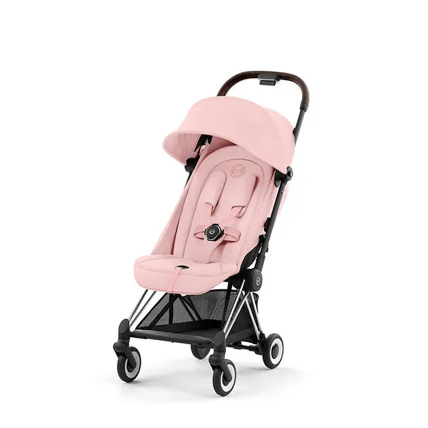 COYA Stroller - Chrome Frame   Peach Pink Seat