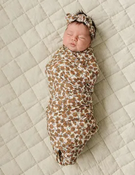 Cream Magnolia Bamboo Stretch Swaddle