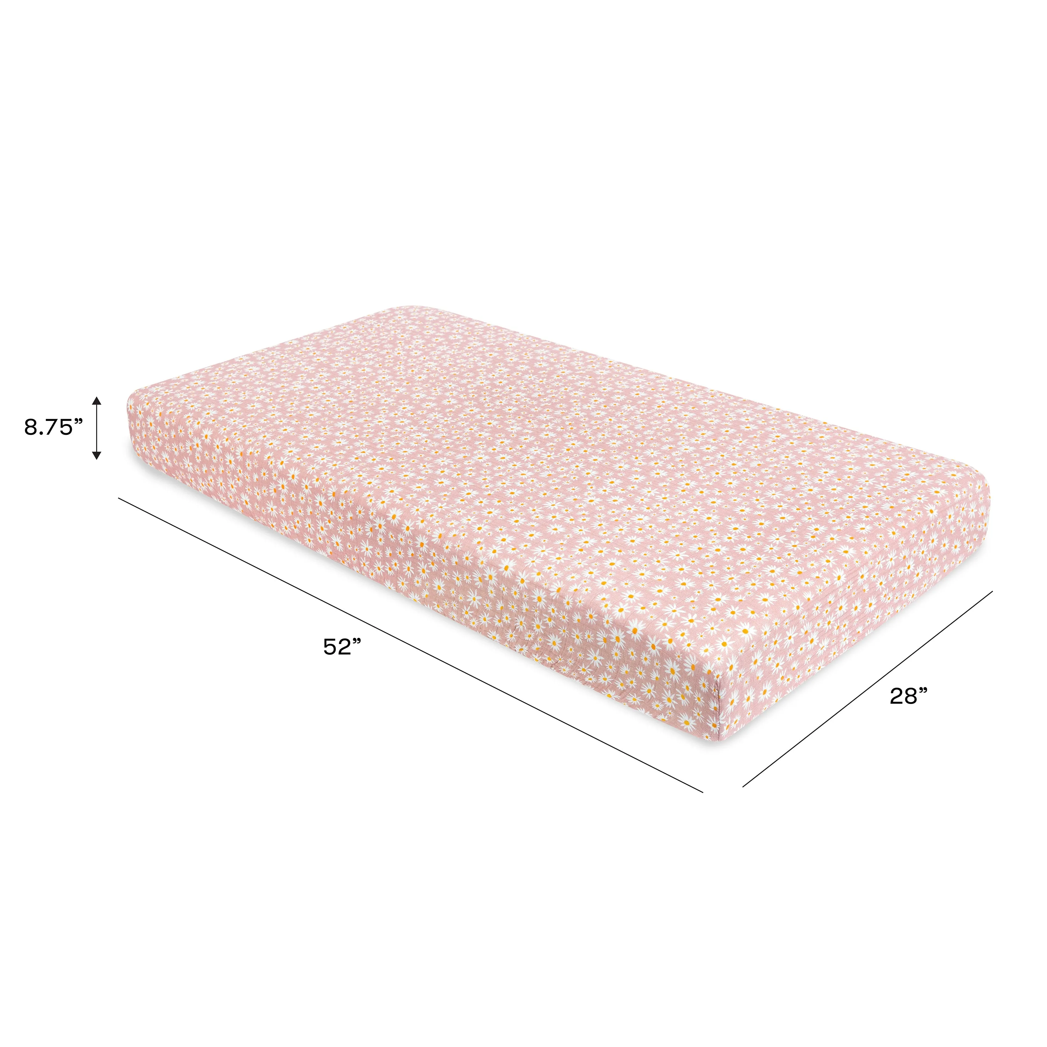 Daisy Crib Sheet in GOTS Certified Organic Muslin Cotton