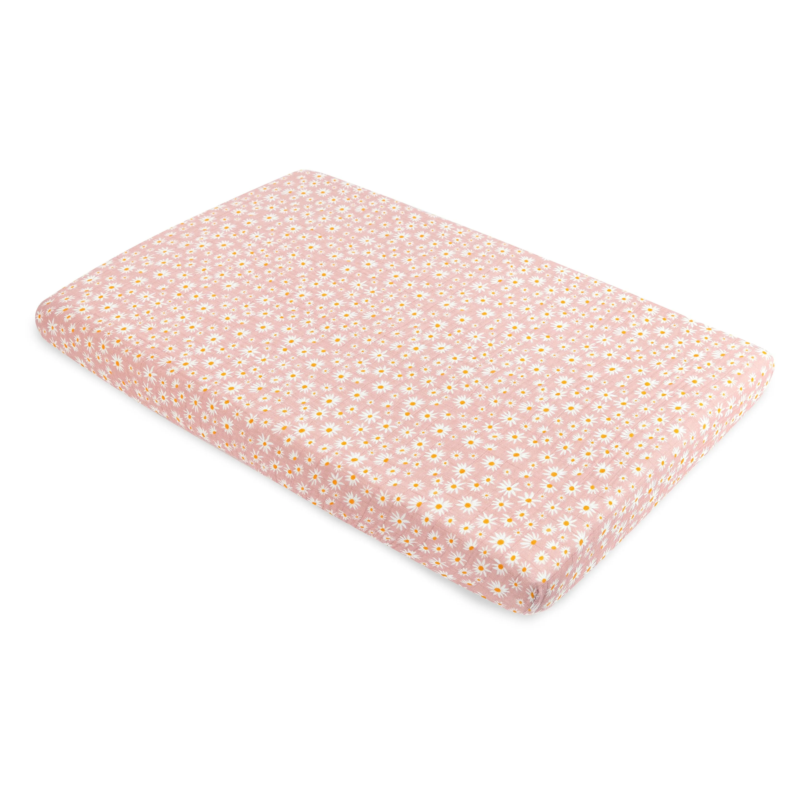 Daisy Mini Crib Sheet in GOTS Certified Organic Muslin Cotton