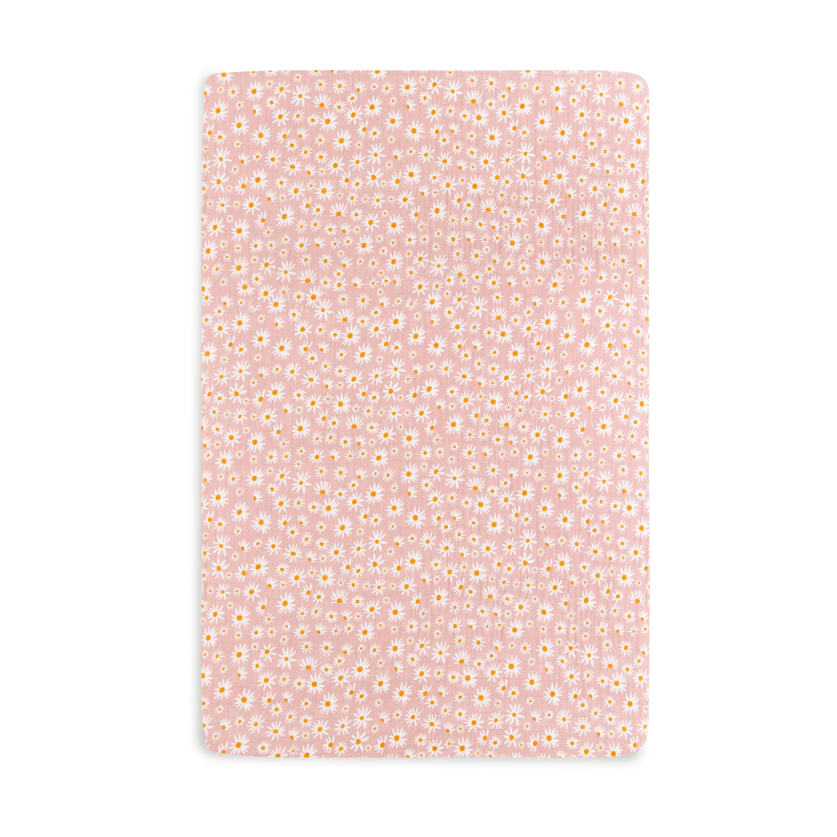 Daisy Mini Crib Sheet in GOTS Certified Organic Muslin Cotton