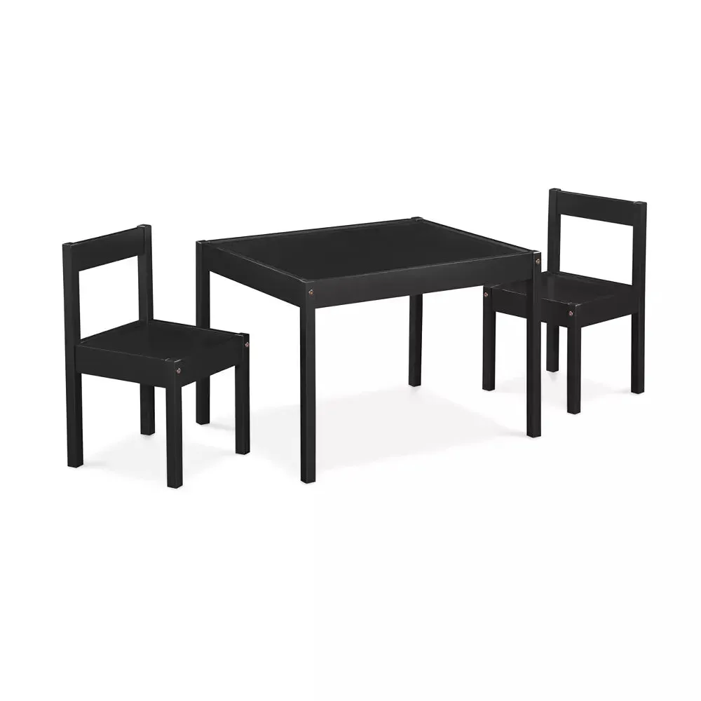 Della Solid Wood Kids' Table and Chair Set - Black - 3pc (Floor Model)